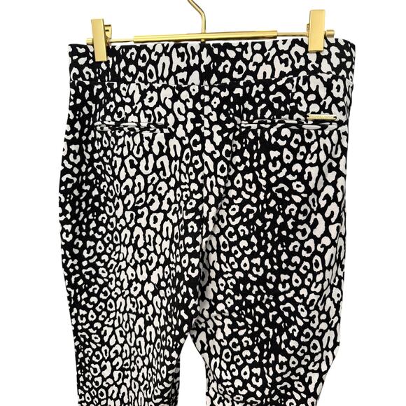 Michael Kors Black White Leopard Print Crop Pants Poly Blend Women’s Sz M EUC - Picture 5 of 6